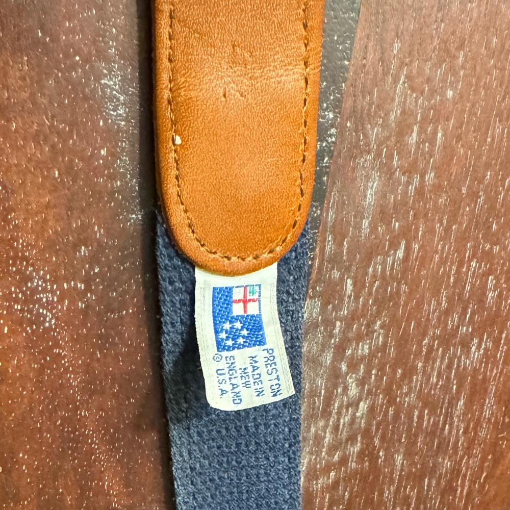 Preston mens canvas and leather whale belt
